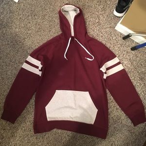 Zine Burgundy and White Stripe Hoodie